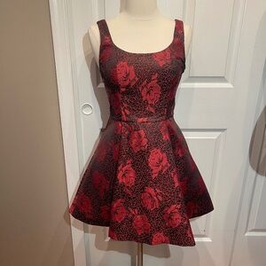 Alice and Olivia cocktail red floral dress NWT size 2